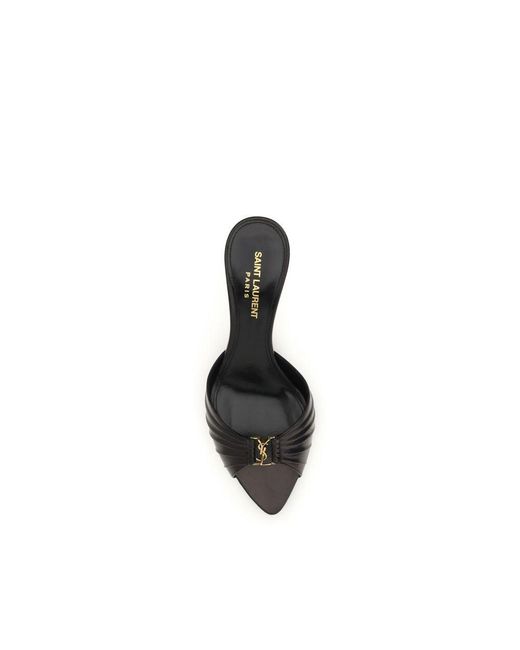 Saint Laurent Black Calf Leather Bos Taurus High Heel Pumps