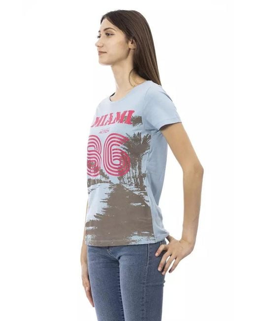 TRUSSARDI ACTION Light Blue Cotton T