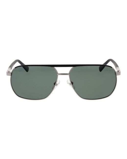 Timberland Green Gray Metal Sunglasses for men