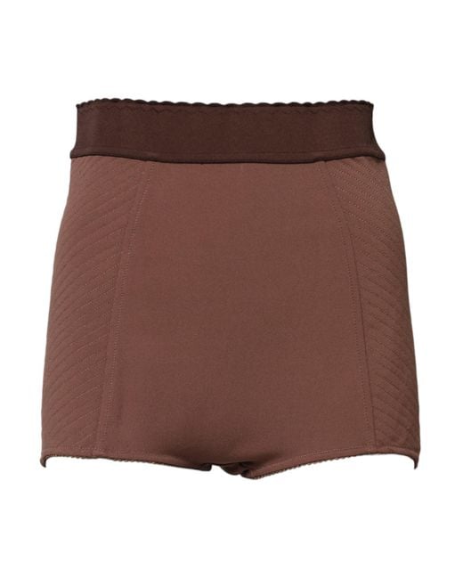 Dolce & Gabbana Purple Brown Viscose High Waisted Hot Pants Shorts