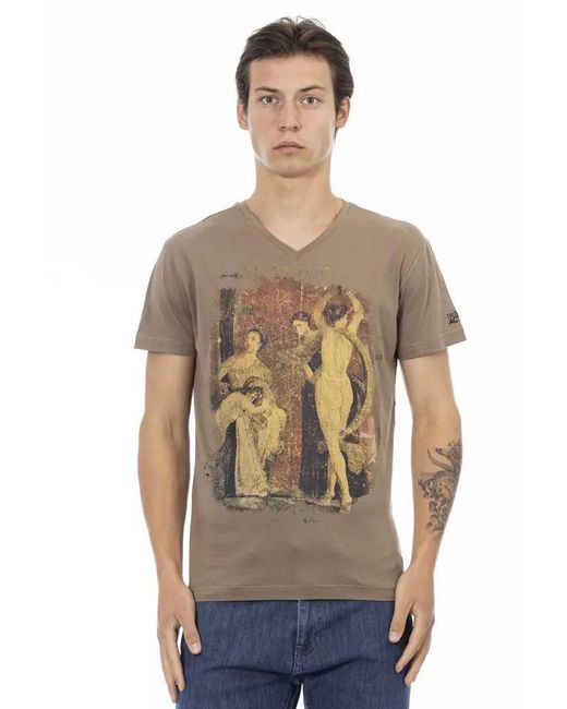 TRUSSARDI ACTION Brown Cotton T-Shirt for men