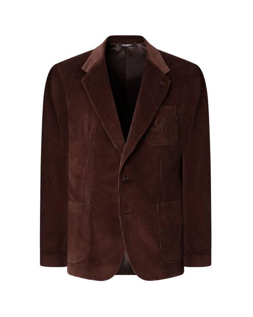 Dolce & Gabbana Brown Cotton Blazer for men