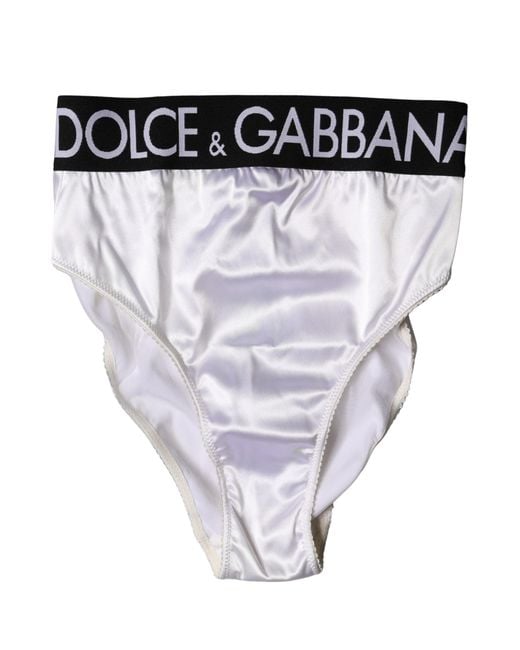 Dolce & Gabbana Multicolor White Logo Brief High Waist Panty Underwear