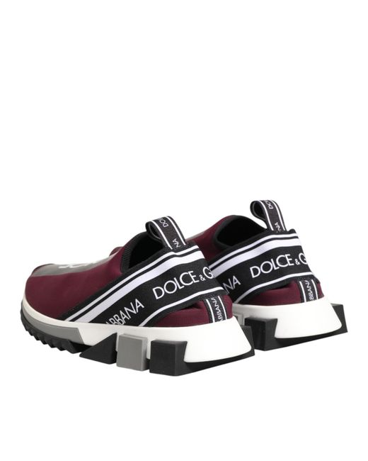 Dolce & Gabbana Purple Maroon Slip On Sorrento Men Sneakers Shoes for men