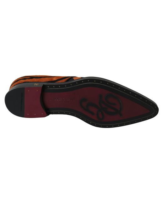 Dolce & Gabbana Brown Pony Hair Formal Dress Broque Shoes