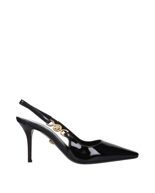 Versace Black Leather High Heel Pumps