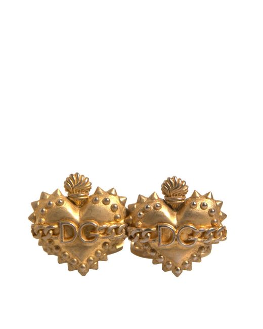 Dolce & Gabbana Metallic 925 Sterling Dg Heart Cufflink for men