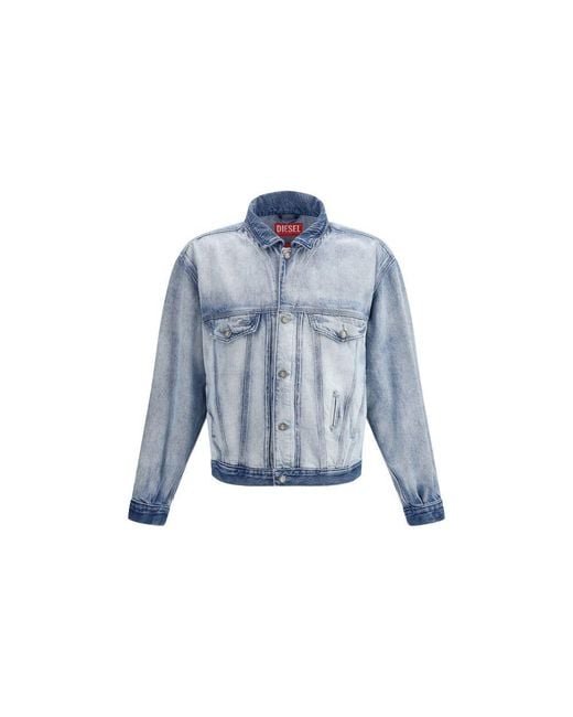 DIESEL Blue Cotton Denim Jacket for men