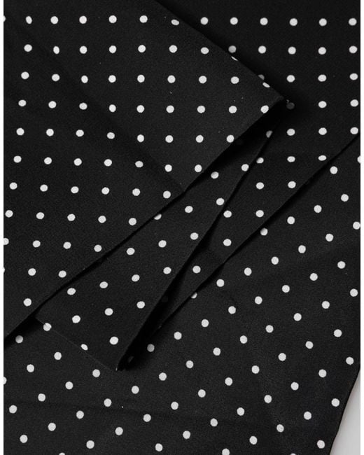 Dolce & Gabbana Black Polka Dot Neck Wrap Foulard 133.5Cm X 12.5Cm Scarf for men