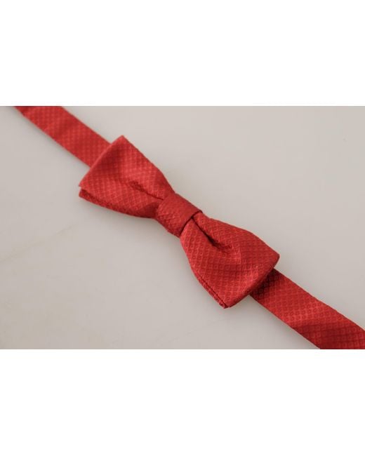 Dolce & Gabbana Red 100% Silk Adjustable Neck Papillon Tie for men
