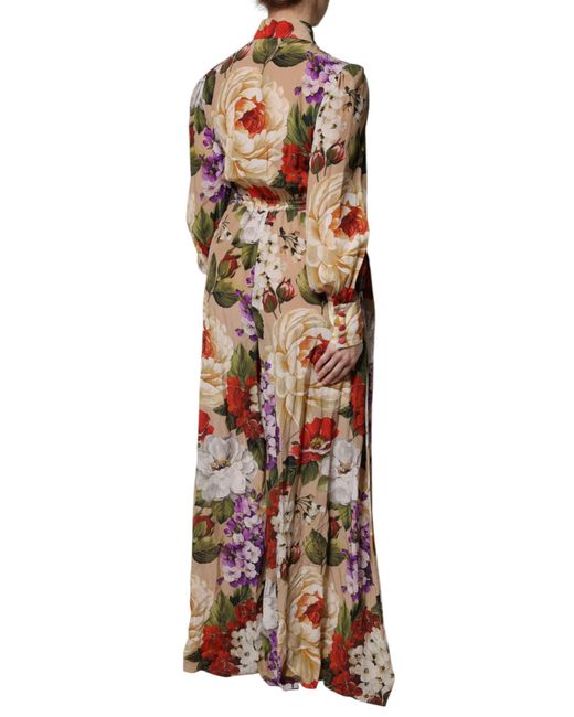 Dolce & Gabbana Multicolor Floral Wide Leg Jumpsuit Dress