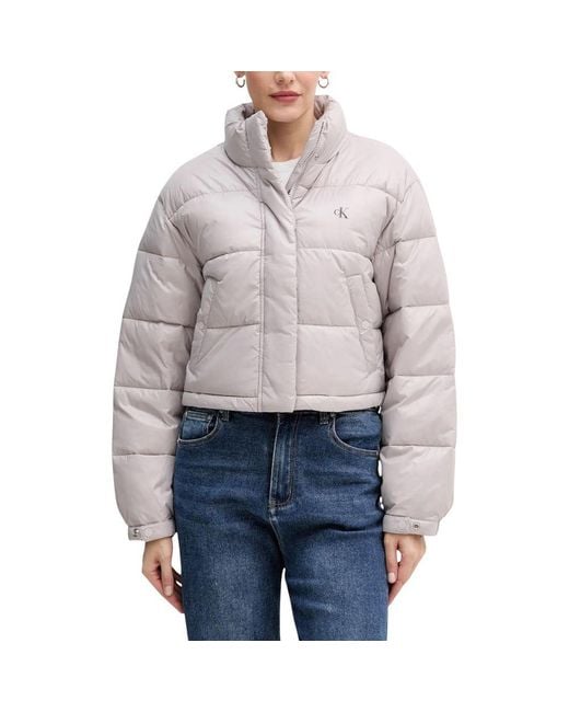 Calvin Klein Gray Purple Polyamide Jacket