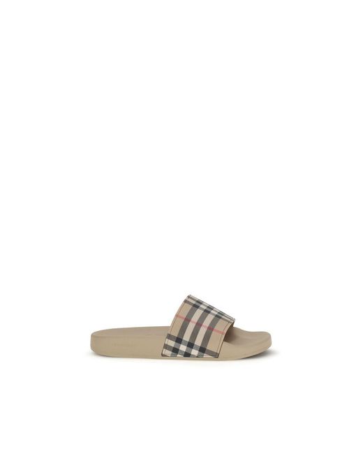 Burberry Natural Beige Rubber Sandals