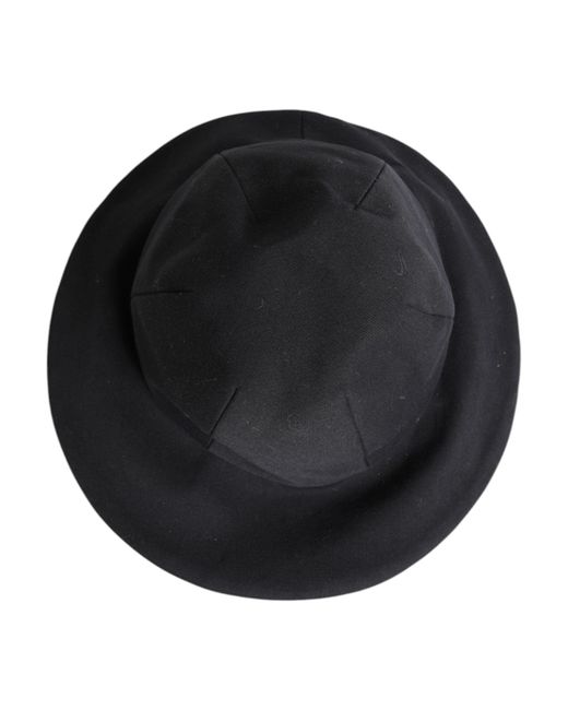 Dolce & Gabbana Black Cotton Wide Brim Bucket Hat