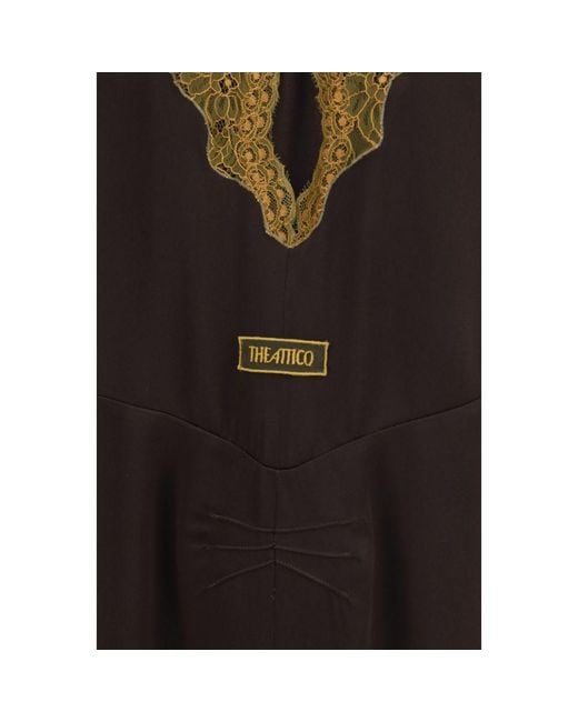 The Attico Black Multicolor Acetate Casual Dress
