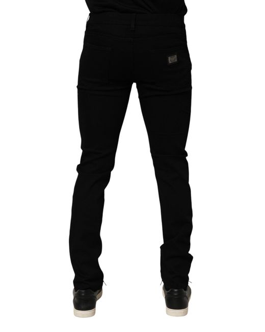 Dolce & Gabbana Black Cotton Stretch Slim Fit Denim Jeans Co+02 Clothing for men