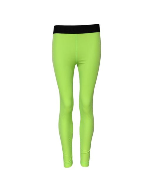 Dolce & Gabbana Green Nylon Slim Fit Leggings Pants