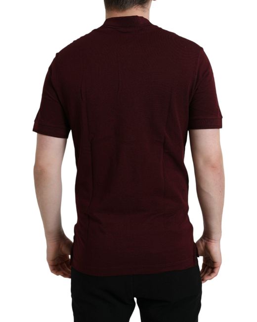 Dolce & Gabbana Red Elegant Cotton Blend Polo Tee for men