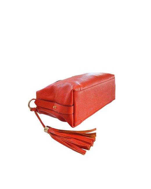 Baldinini Red Orange Leather Handbag