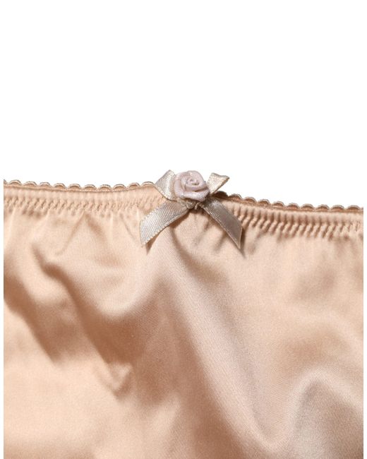 Dolce & Gabbana Natural Beige Silk Blend High Waist Girdle Panty Underwear