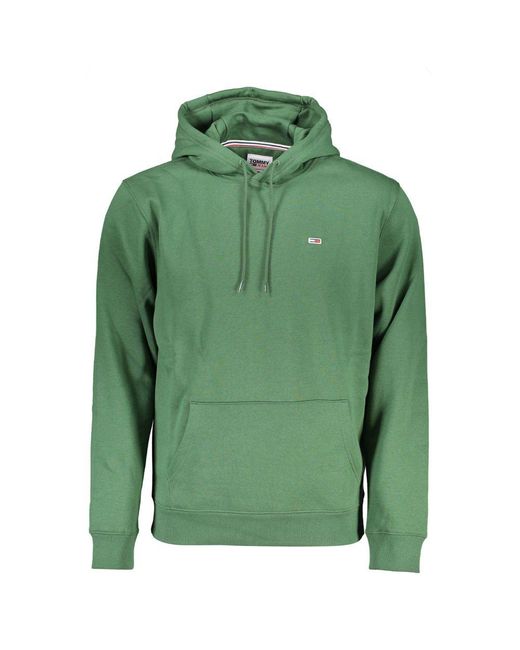 Tommy Hilfiger Green Organic Cotton Blend Hooded Sweater for men