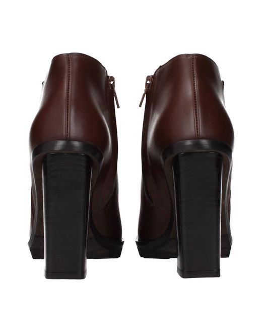 Max Mara Brown Braidy Ankle Boots Leather/Walnut