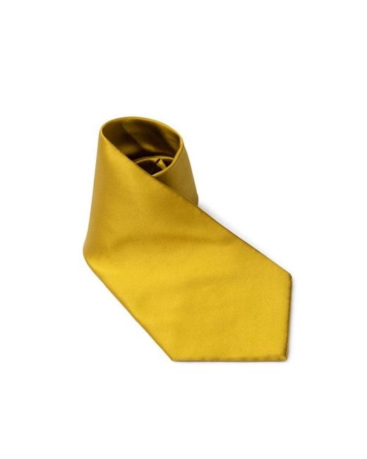 Dolce & Gabbana Yellow Solid Silk Necktie for men