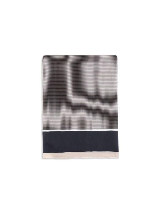 Saint Laurent Gray Cassandre Striped Stole