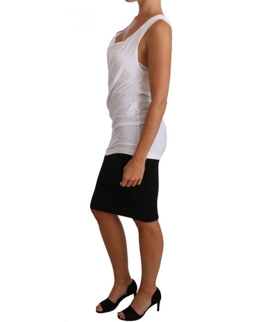 Roberto Cavalli Black Elegant Tie Back Tank Top Tee