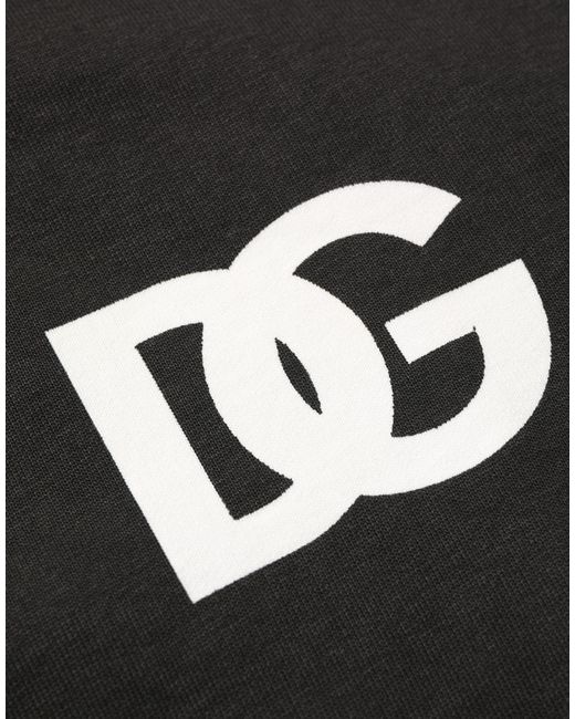 Dolce & Gabbana Black Cotton Logo Hooded Full Zip Sweater Clothing for men