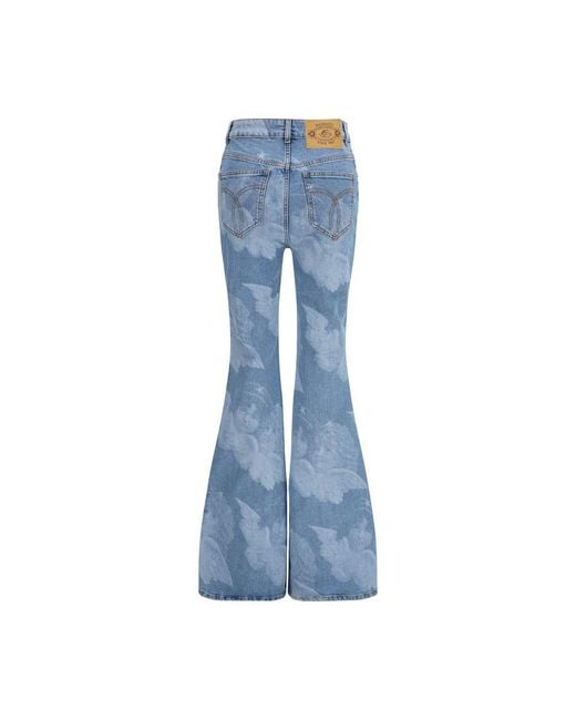Fiorucci Blue Cotton Flared Jeans