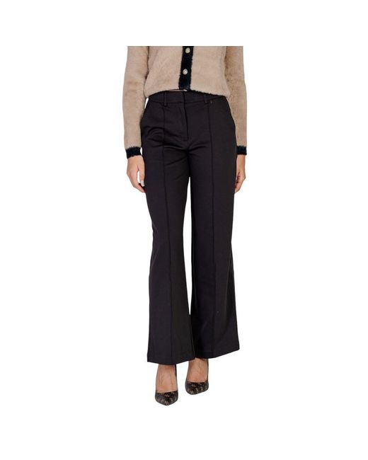 Ichi Black Polyester Jeans & Pant