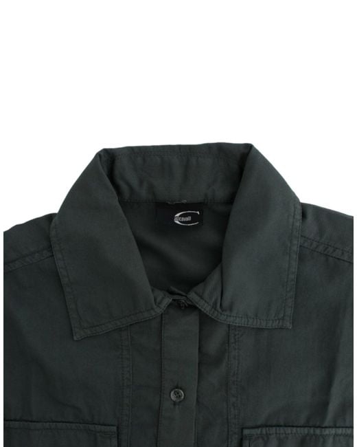 Roberto Cavalli Gray Elegant Cotton Button Down Shirt