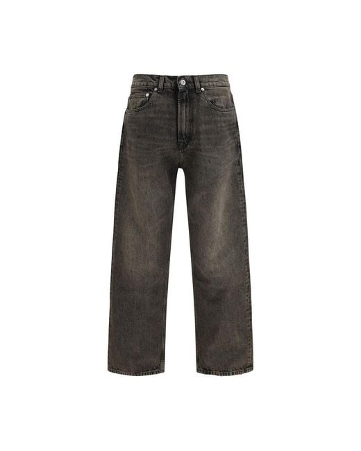 Our Legacy Gray Black Cotton Relaxed Fit Jeans for men