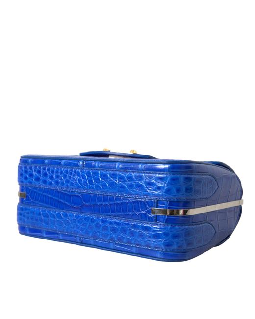 Balenciaga Blue Alligator Skin Mini Shoulder Bag