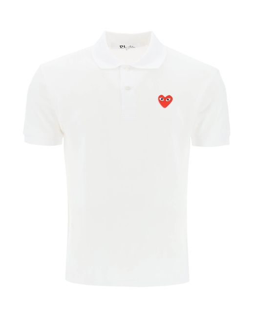 COMME DES GARÇONS PLAY White Heart Polo Shirt for men