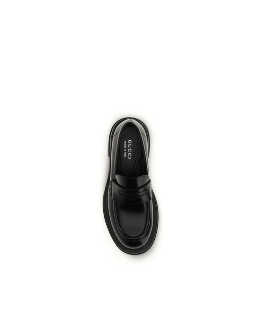 Gucci Black Calf Leather Bos Taurus Slip for men