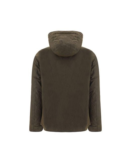 Barbour Green Bicolor Cotton Shell Jacket for men