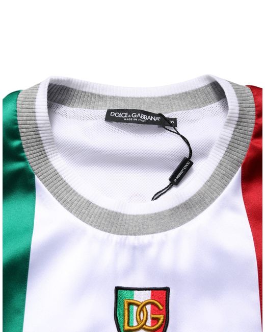Dolce & Gabbana Green Multicolor Italia Dg Logo Satin Tank T for men