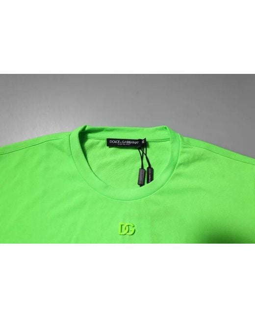 Dolce & Gabbana Green Short Sleeve Crew Neck Tee for men