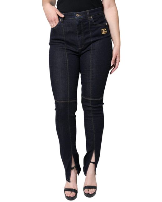 Dolce & Gabbana Blue Cotton Blend Skinny Denim Jeans
