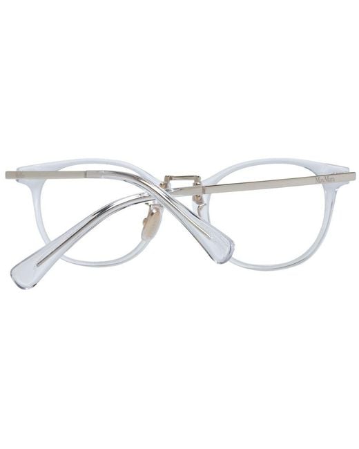 Max Mara Metallic White Plastic Glasses (frames) for men