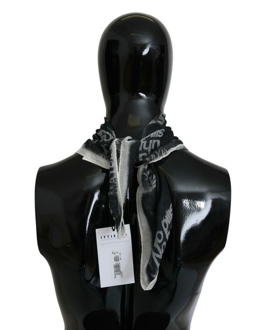 CoSTUME NATIONAL Black Monochrome Wool-Blend Scarf Bandana for men