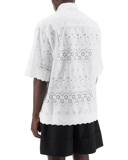 Simone Rocha White "Scalloped Lace Shirt With Pearl for men