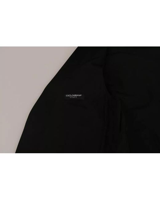 Dolce & Gabbana Black Wool Logo Waistcoat Vest for men