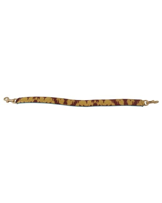 Dolce & Gabbana Yellow Red Leather Gold Tone Shoulder Strap