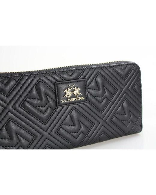 La Martina Black Polyethylene Wallet