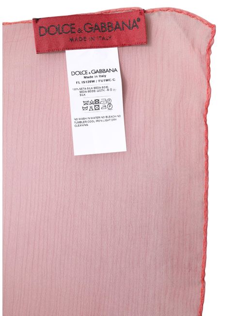 Dolce & Gabbana Pink Silk Rectangle Wrap Shawl Scarf
