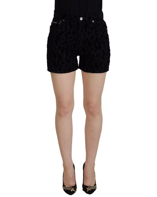 Dolce & Gabbana Black Chic Mid Waist Hot Pant Short