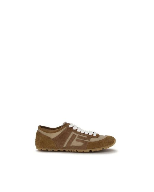 Balmain Natural Beige Calf Leather Bos Taurus Athletic Sneakers